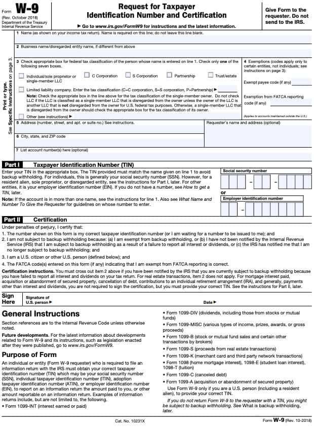 W-9 Form