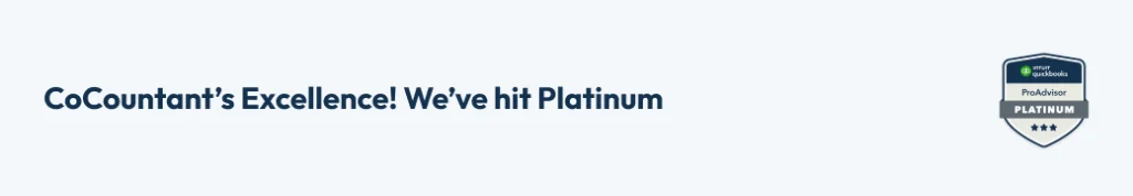CoCountant earns QuickBooks ProAdvisor Platinum badge for exceptional bookkeeping excellence
